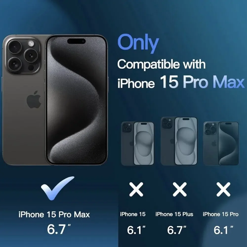 5 in 1 Matte Case for iPhone 15 Pro Max with Screen Protector and Lens Protector